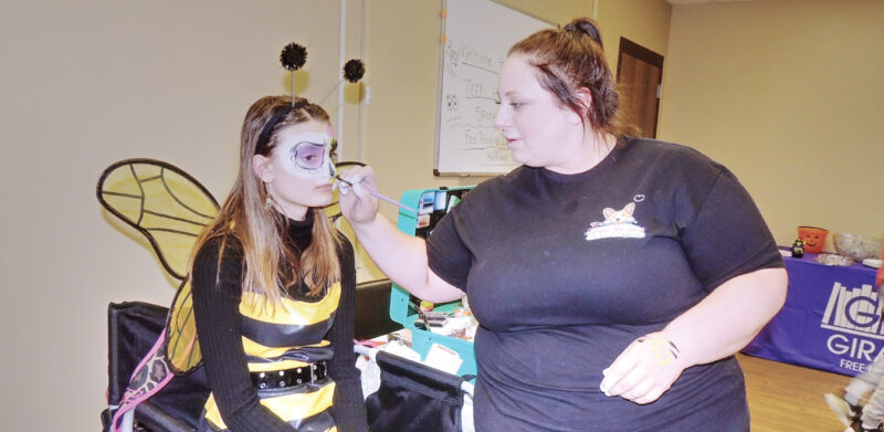 Making up a spooky face